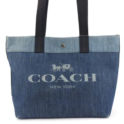 Pre-owned Coach Blue Denim Tote Bag ()