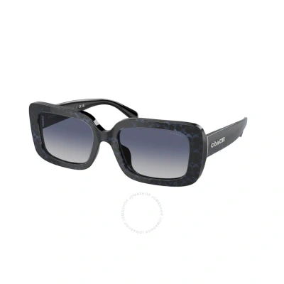 Coach Blue Gradient Rectangular Ladies Sunglasses Hc8380u 57654l 54 In Black