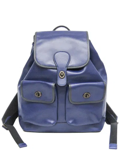 Coach Blue Leather Backpack (authentic Pre-loved)