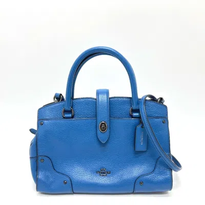 Pre-owned Coach Blue Leather Handbag Shoulder Bag ()