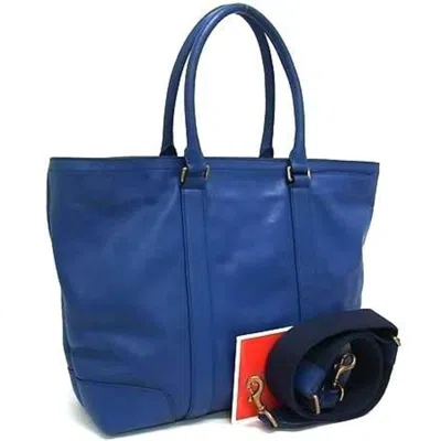 Pre-owned Coach Blue Leather Handbag Shoulder Bag Tote Bag ()