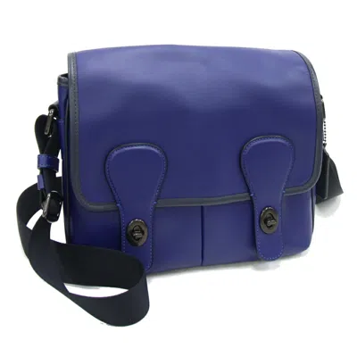 Pre-owned Coach Blue Navy Leather Shoulder Bag () In Multi