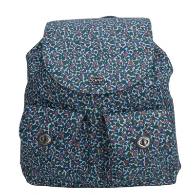 Pre-owned Coach Blue Navy Nylon Leather Backpack ()