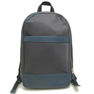 Pre-owned Coach Blue Nylon Leather Backpack () In Multi