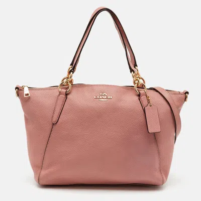 Pre-owned Coach Blush Pink Leather Small Kelsey Satchel