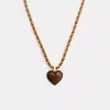 Coach Bold Signature Heart Mixed Chain Necklace In Brown