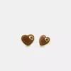 Coach Bold Signature Stud Earrings In Brown