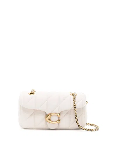 Coach Quilted Leather Crossbody Bag With Chain Strap In White