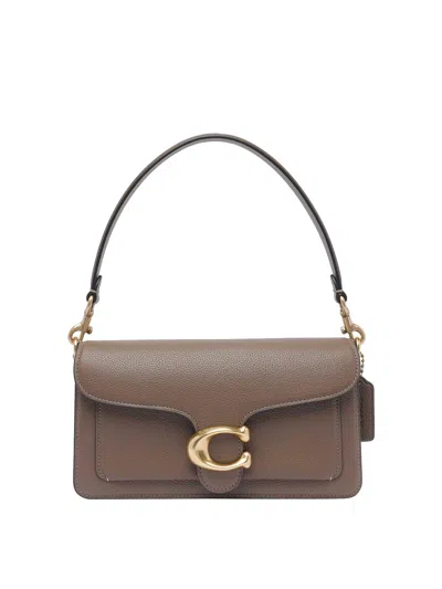 Coach Logo-plaque Leather Cross Body Bag In Dark Stone