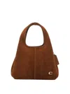 Coach Caramel Suede Handbag In Brown