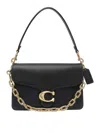Coach Soft Grain Leather Shoulder Bag With Chain Detail