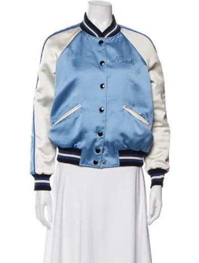Pre-owned Coach Bomber Jacket In Blue
