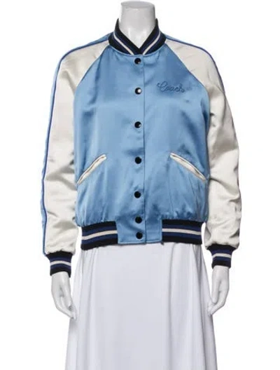 Pre-owned Coach Bomber Jacket In Blue