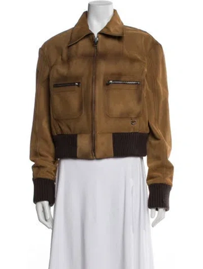 Pre-owned Coach Bomber Jacket In Brown