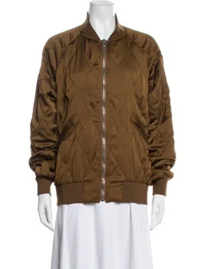 Pre-owned Coach Bomber Jacket In Brown