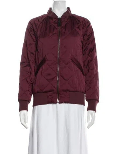 Pre-owned Coach Bomber Jacket In Burgundy