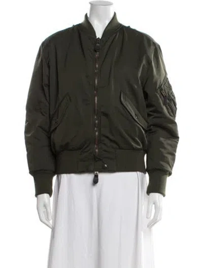 Pre-owned Coach Bomber Jacket In Green