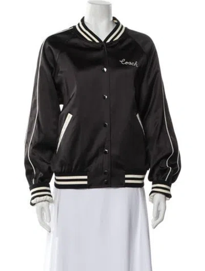 Pre-owned Coach Bomber Jacket W/ Tags In Black