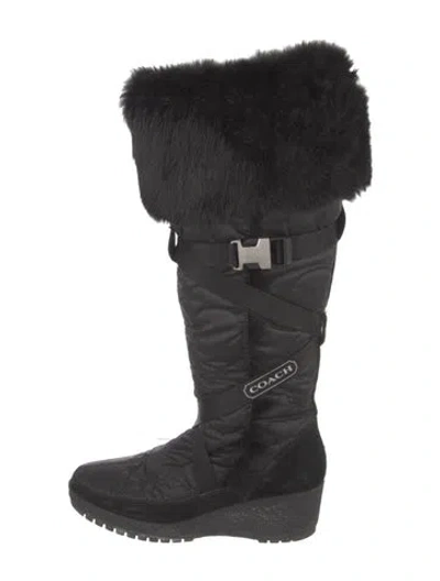 Pre-owned Coach Boots In Black