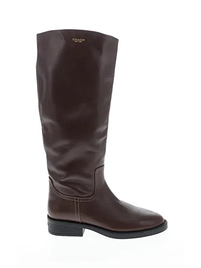 Pre-owned Coach Boots In Brown