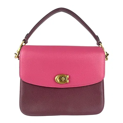 Pre-owned Coach Bordeaux Pink Leather Handbag Shoulder Bag () In Multi