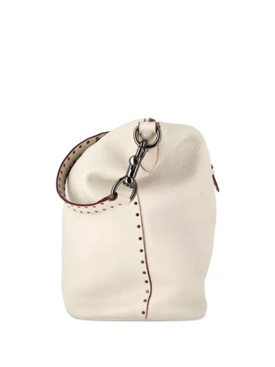 Pre-owned Coach Border Rivets Shoulder Bag In Neutral