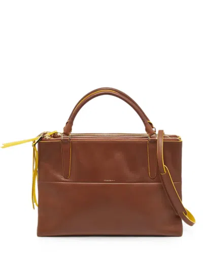 Pre-owned Coach Borough Leather Tote Bag In Brown