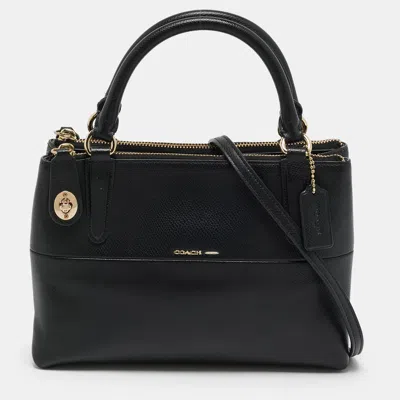 Pre-owned Coach Borough Small Black Leather Tote
