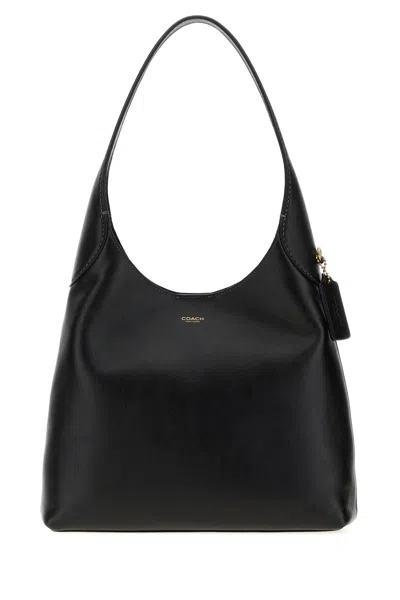Coach Black Leather Brooklyn 28 Shoulder Bag
