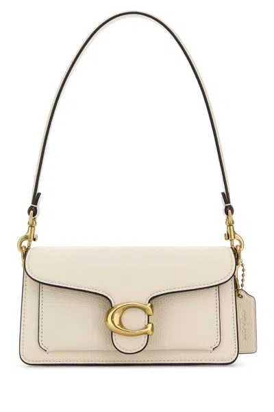 Coach New York Ivory Leather Tabby 20 Shoulder Bag In White