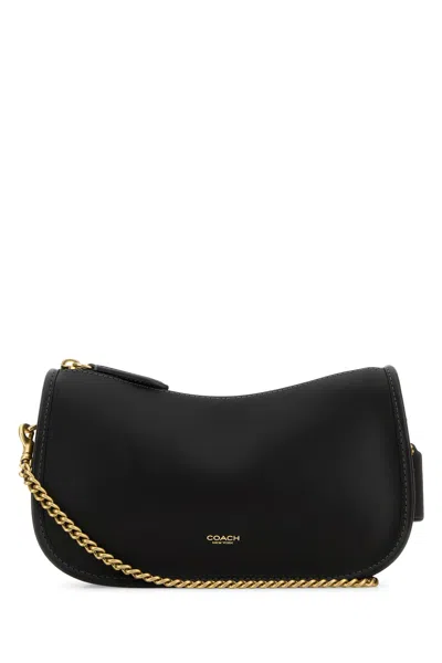 Coach Natural Grain Leather Waverly Bag Shoulder Bags Black