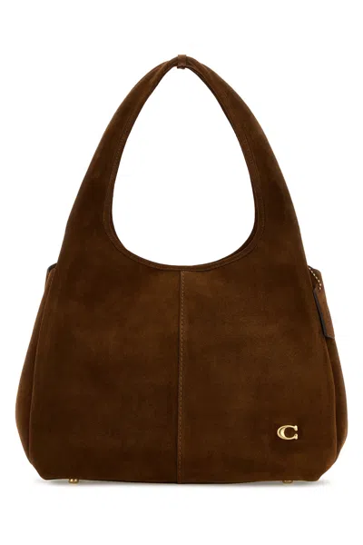 Coach Caramel Suede Lana Shopping Bag In Brown