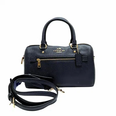 Pre-owned Coach Boston Bag Handbag Shoulder Bag () In Blue