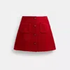 Coach Boucle Skirt In Red