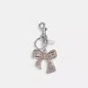 Coach Bow Bag Charm In Silver/purple