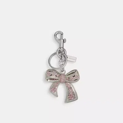 Coach Bow Bag Charm In Silver/purple