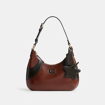 Coach Bowling Flat Hobo Shoulder Bag  Purses In Brown