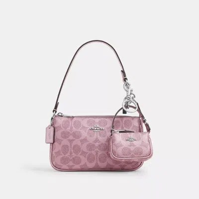 Coach Boxed Nolita 19 And Nolita Bag Charm Set In Signature Canvas In Pink