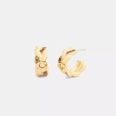 Coach Braided Signature Hoop Earrings In Gold