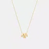 Coach Braided Signature Rondell Pendant Necklace In Gold