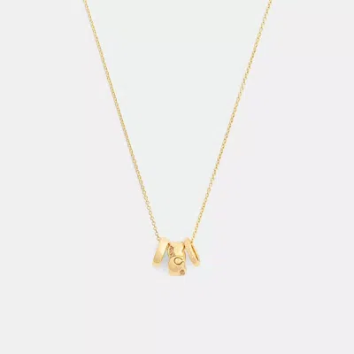 Coach Braided Signature Rondell Pendant Necklace In Gold