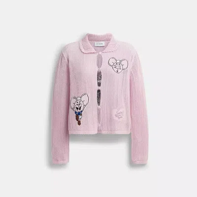 Coach Brain Dead Kachi Mouse Cardigan In Organic Cotton In Pink