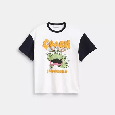 Coach Brain Dead Zilly Dino T-shirt In White