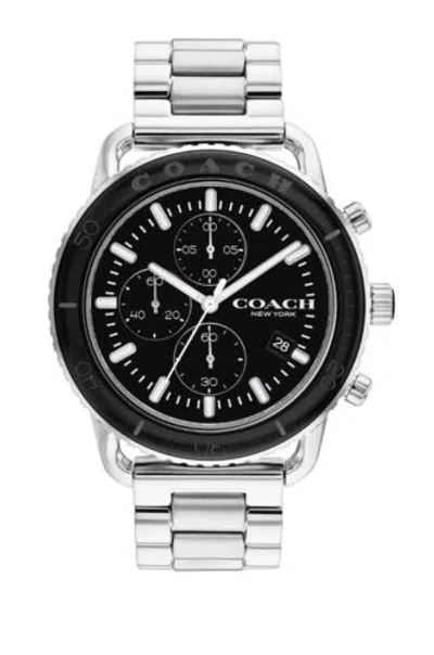 Pre-owned Coach Brand  Men's Cruiser Black Dial Stainless Steel Bracelet Watch 14602593