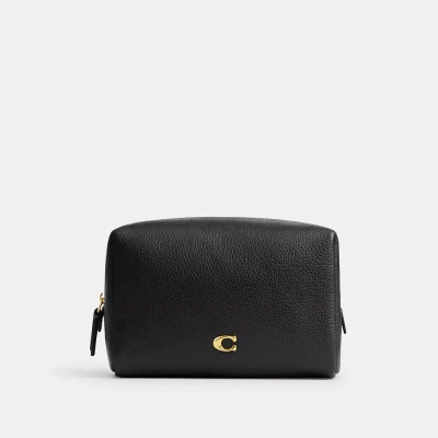 Coach Essential Cosmetic Pouch In Brass/black