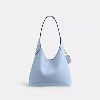 Coach Brooklyn 28 Logo Detailed Shoulder Bag In Blue