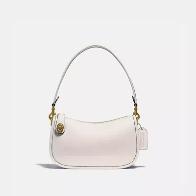Coach Shoulder Mini Swinger Handbag In Brass/chalk