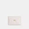 Coach Card Case With Pillow Quilting In Brass/chalk