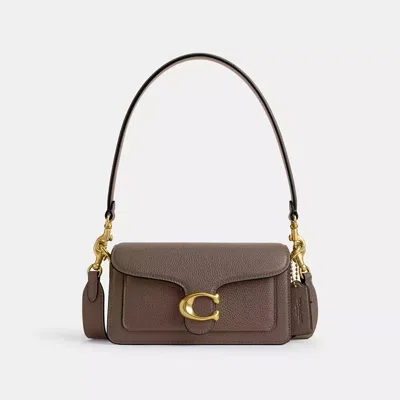 Coach Logo-plaque Leather Cross Body Bag In Dark Stone