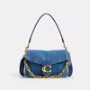 Coach Chain Tabby Shoulder Bag In Brass/deep Blue